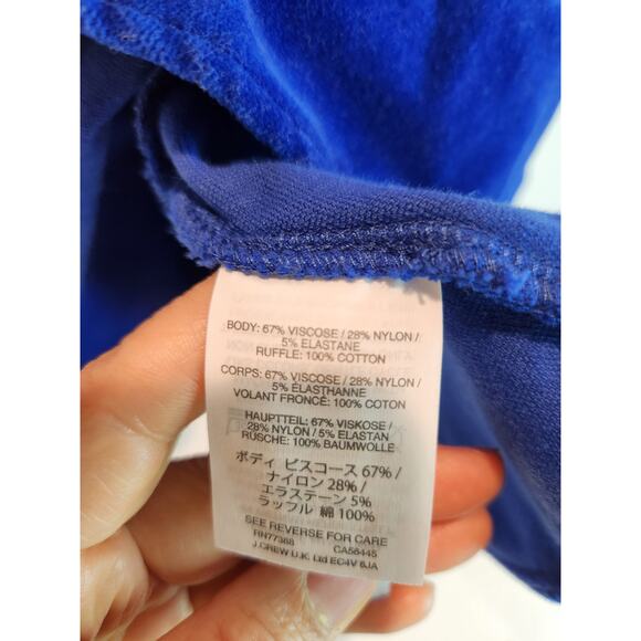 J.Crew Women’s‎ Ruffle Hem Peplum Top Small Cobalt Blue Sleeveless Blouse - Picture 5 of 5